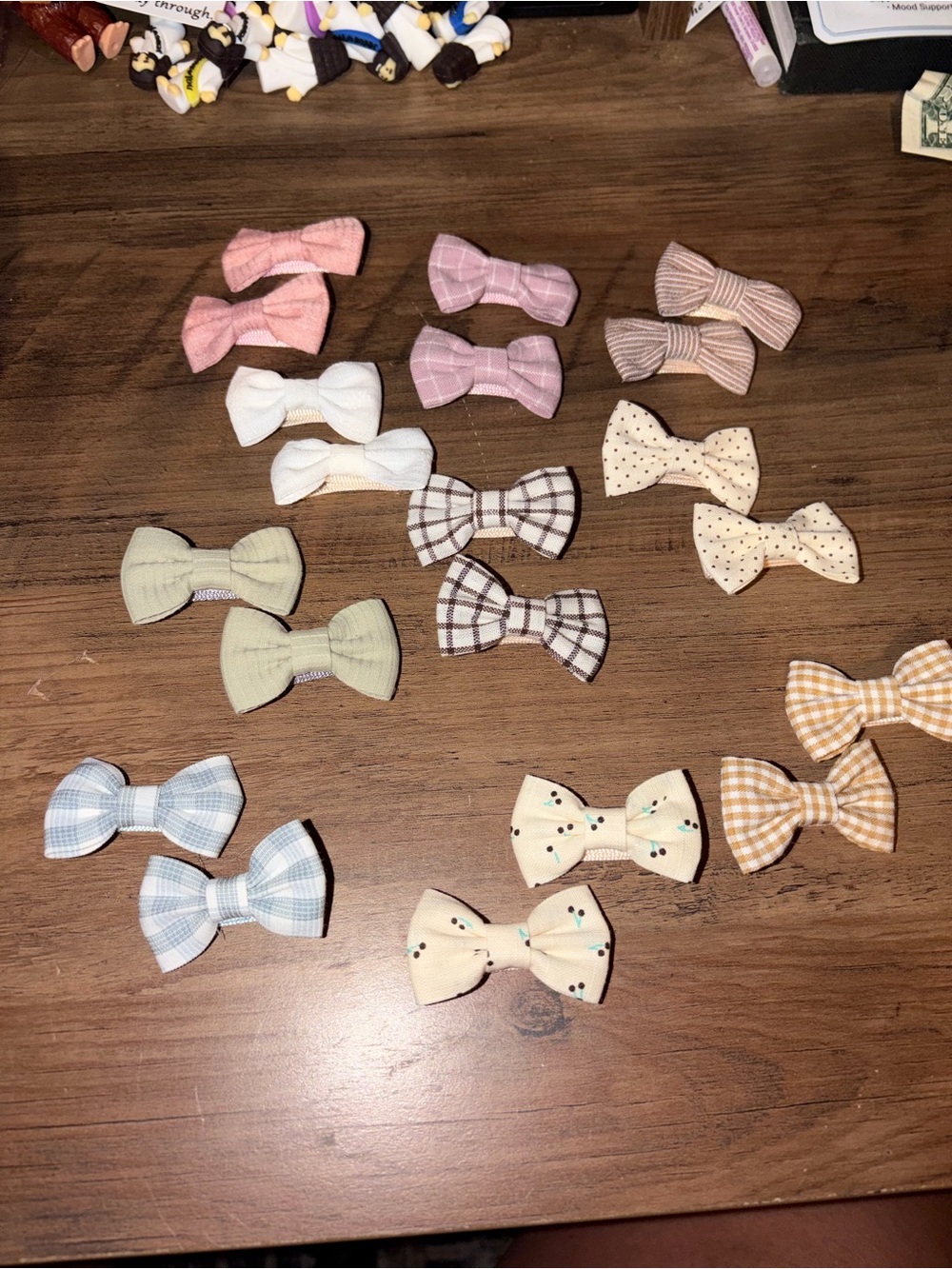 Kids Fabric Bow Hair Clips - Pastel Assorted Colors